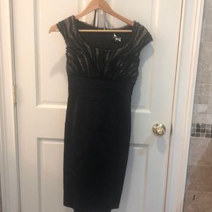 Tadashi shoji black and gold dress